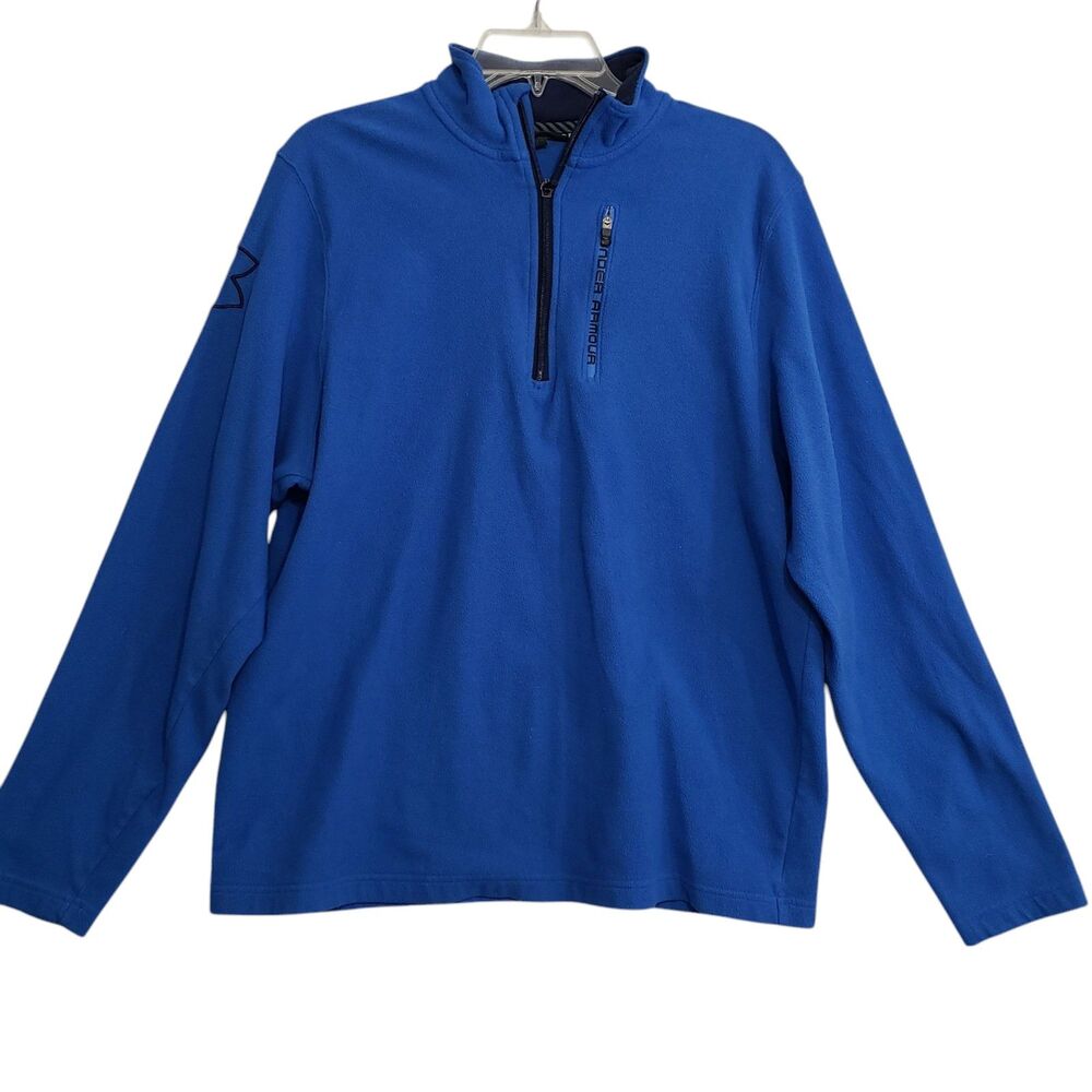 Under Armour Men's Large Blue Quarter Zip Fleece Pullover